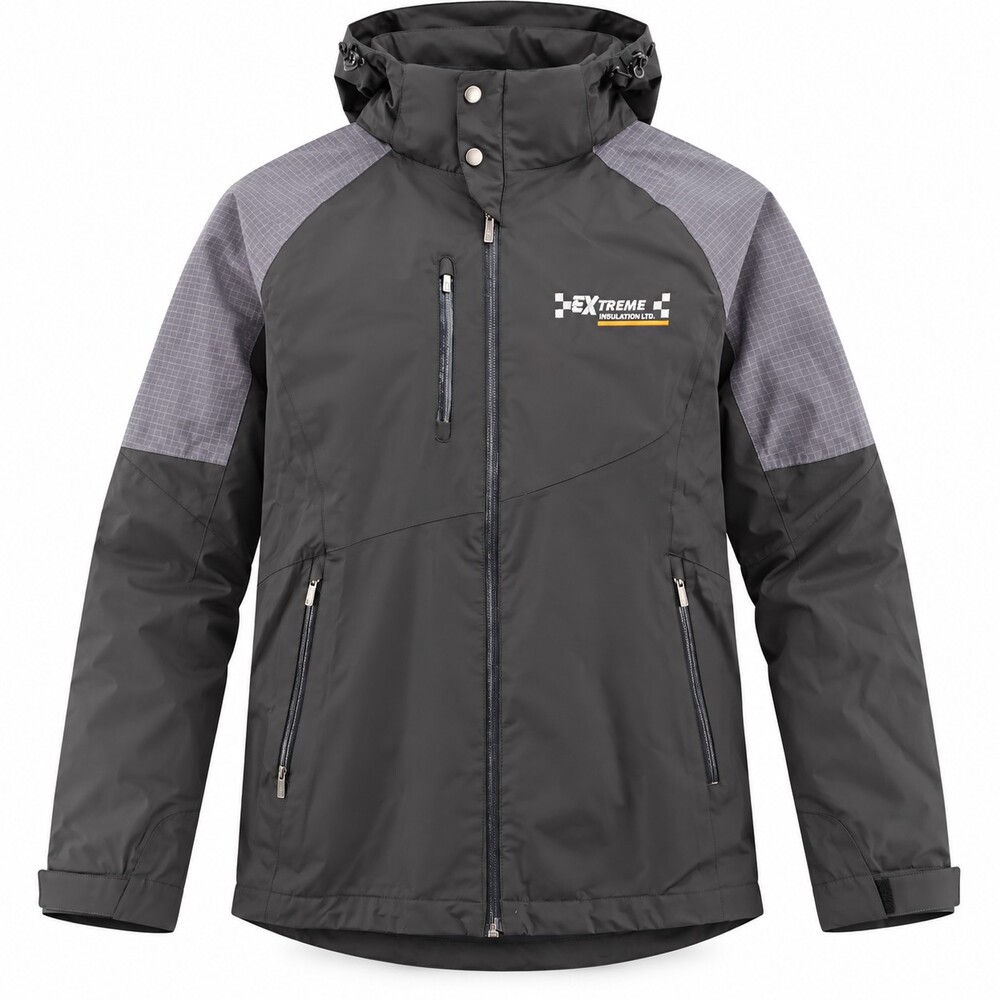 North End Sport 88808 Mens Shell Jacket NWT Size L Black Hooded Rain Coat
